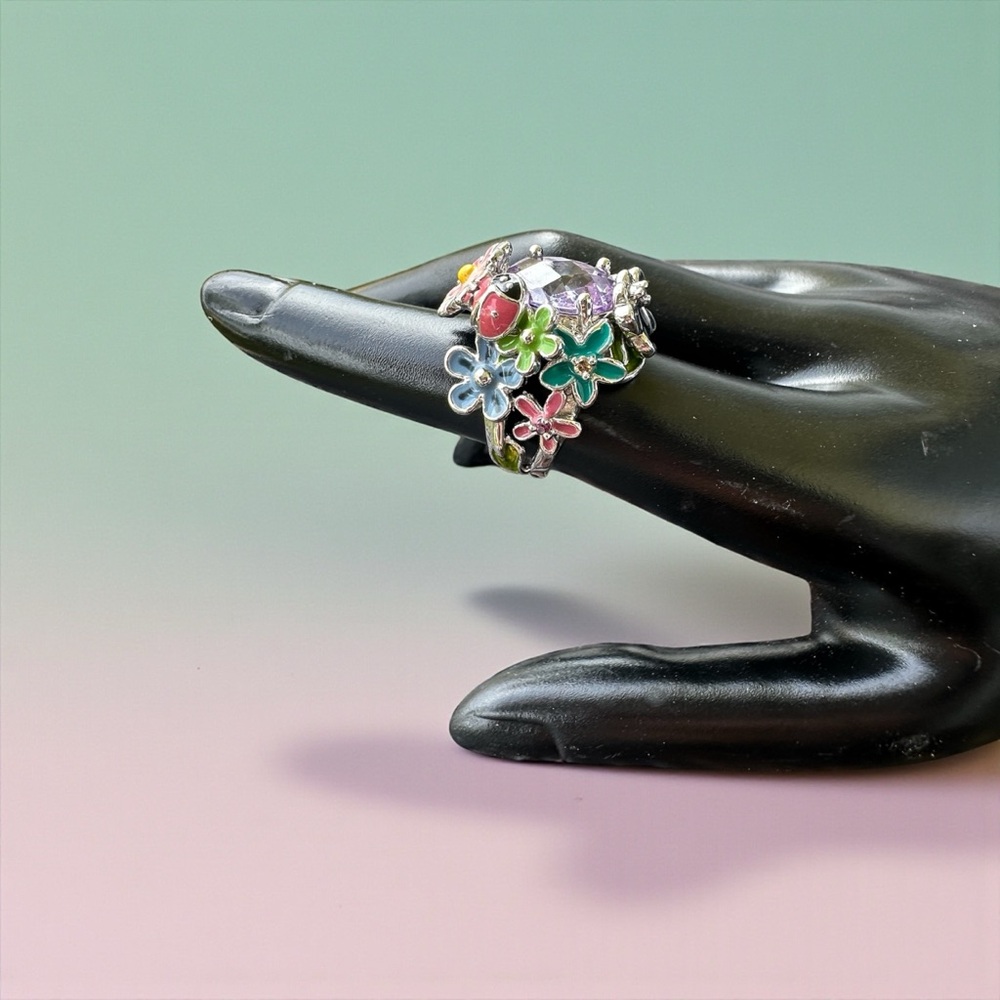 Enchanted Garden Silver-Plated Statement Ring - image 2
